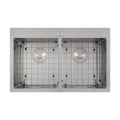 Double Kitchen Sink - Lixia - 50/50 Stainless Steel - 31" x 20" x 9"