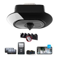 Ouvre-porte de garage avec courroie, noir