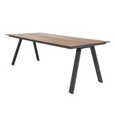 Table de dîner, Hollo, teck-noir, 2,2m x 1m