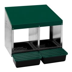 Nid pondoir, 2 compartiments, fond plastique, vert-gris