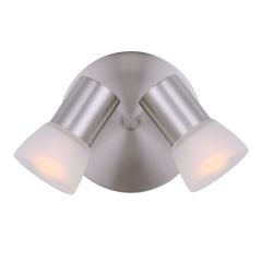 Plafonnier, 2 lumières, Hudsa, nickel brossé