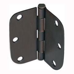 Door hinge, round corners, black, 3"
