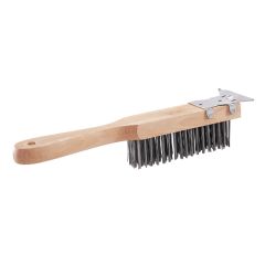 Brosse d’acier avec grattoir, 5 X 17 rangées