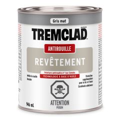 Peinture antirouille à base d’huile Tremclad, fini mat, gris, 946 ml