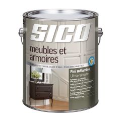 Peinture SICO Meubles et armoires, Mélamine, Blanc Pur, 3.78 l