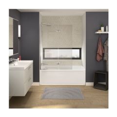 Duo écran de baignoire, Axial, 42" x 58", verre trempé