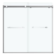 Sliding Tub Door - Duel - 56"-59" x 55 1/2" - Glass - Chrome