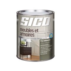 Peinture SICO Meubles et armoires, Mélamine, Blanc Pur, 946 ml