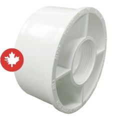 PVC/BNQ Reducer Adapter - 4" x 1 1/2" - White