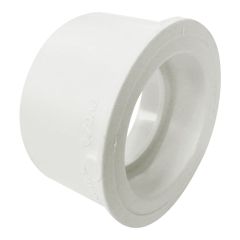 PVC/BNQ Reducing Bushing - 4" x 3" - Spigot x Hub - White