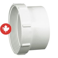 PVC/BNQ Cleanout Adapter - 4" - Spigot x Hub - White