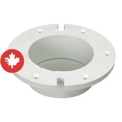 PVC/BNQ Toilet Closet Flange - 4" - Hub - White
