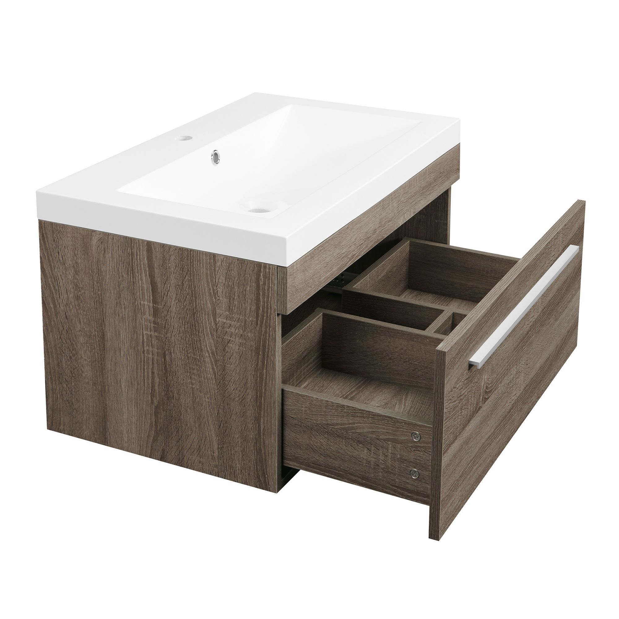 Meublelavabo mural, Relax, 1 tiroir, brun, 30" x 17,75" de LUXO MARBRE