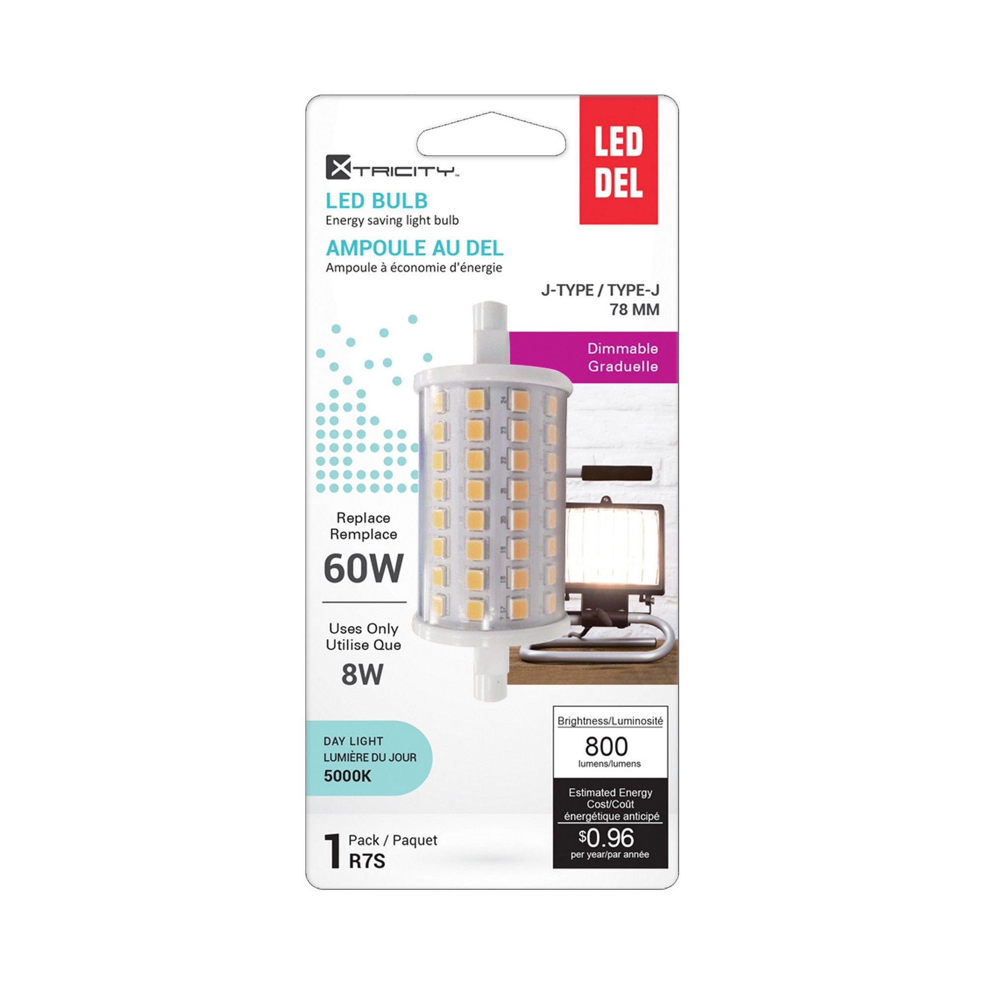 Xtricity - Ensemble de 4 Ampoules DEL Gradables à économie d'énergie, 3.5W, Culot E12, 3000K Blanc Doux main image 1