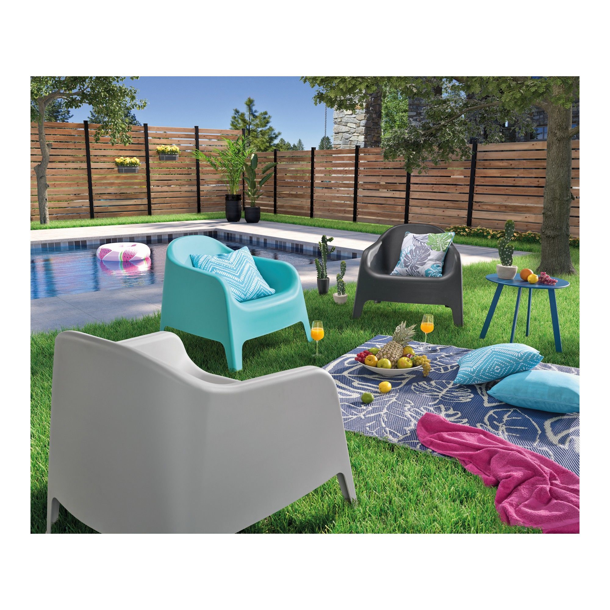 Stackable Plastic Chair Turquoise from MOSS INTERNATIONAL BMR