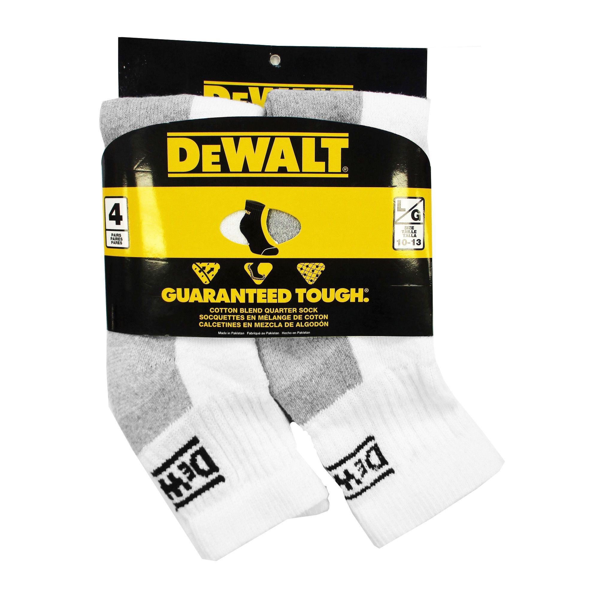 Cotton Socks White 4/pkg from DEWALT BMR