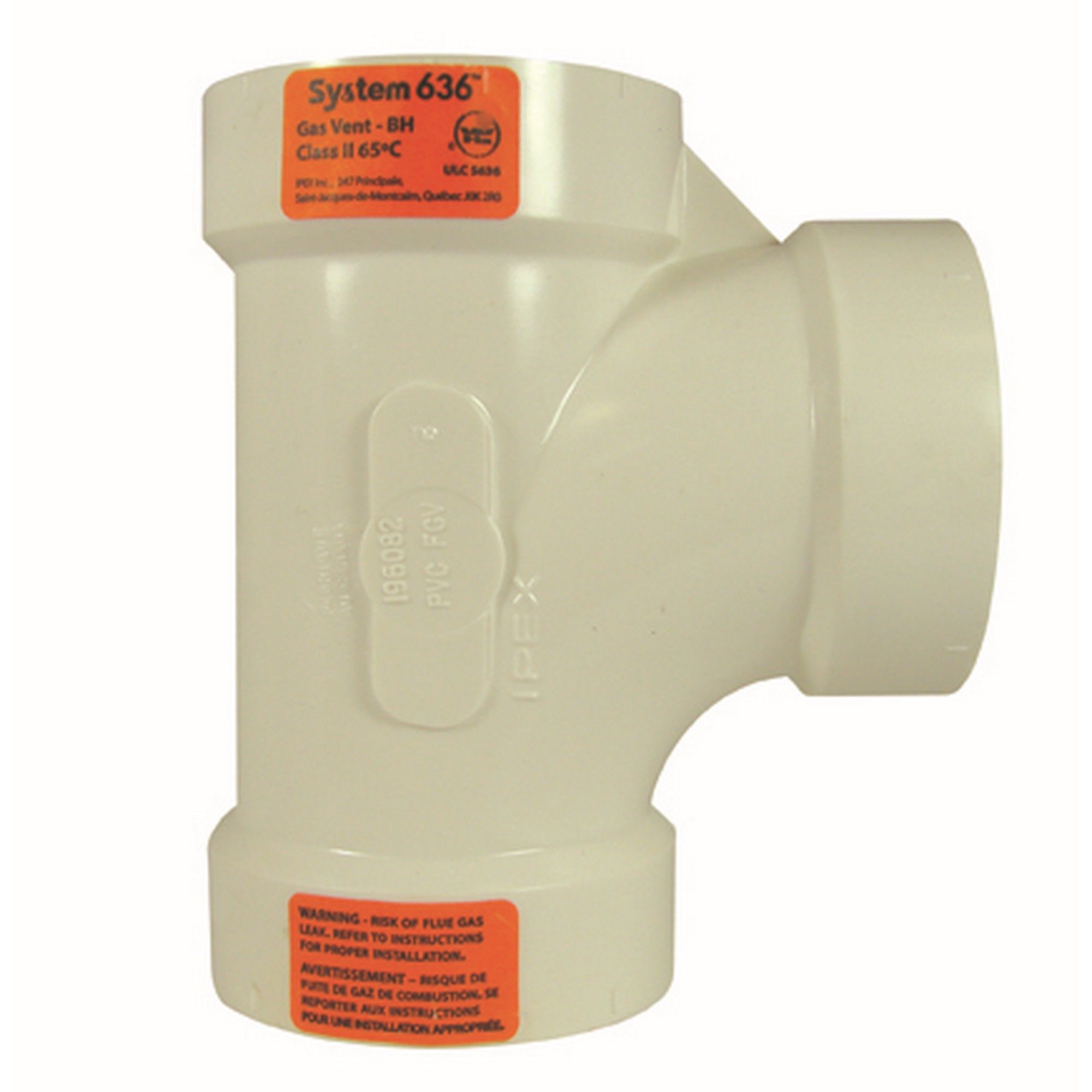 System 636 PVC FGV Tee Hub 2" White from IPEX BMR