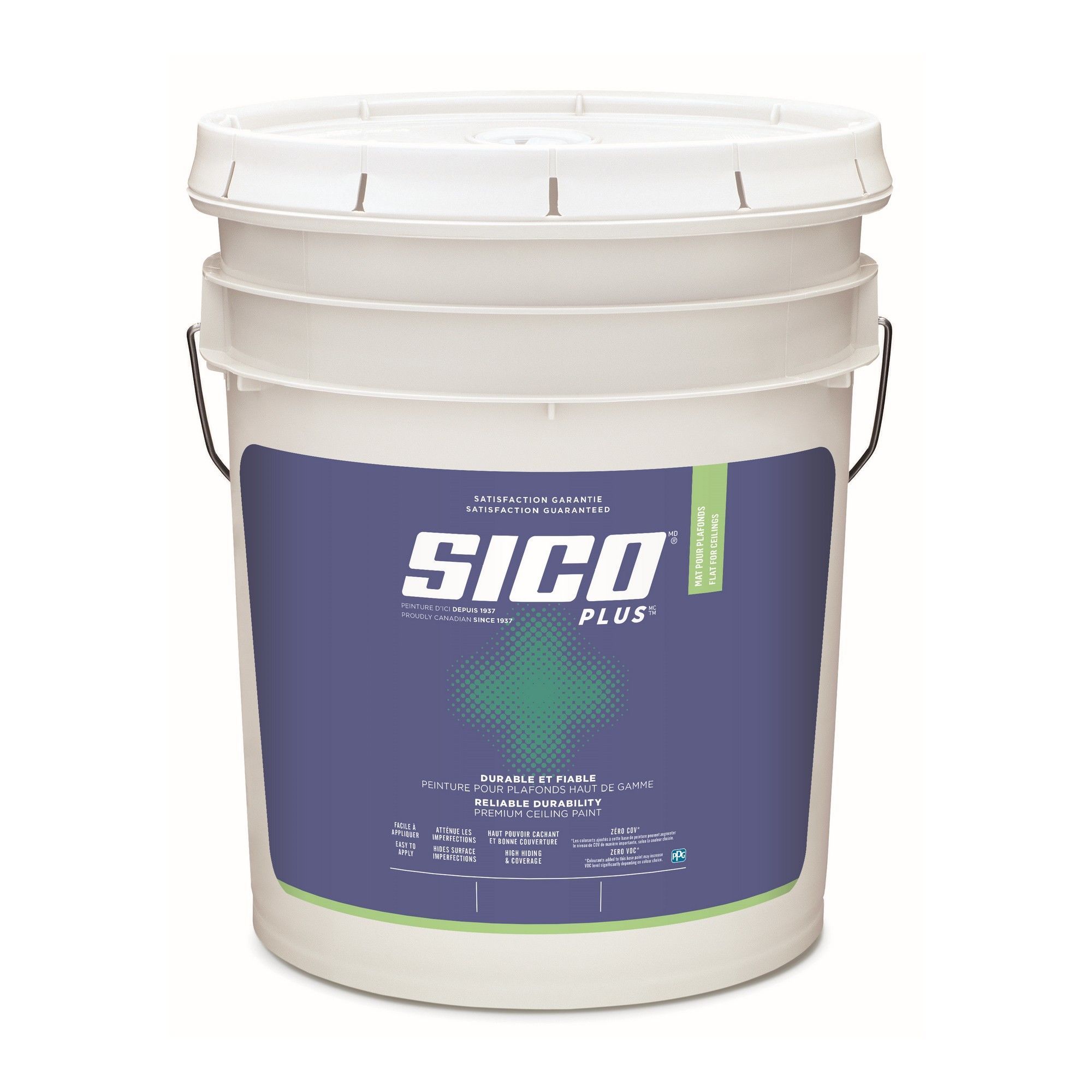 Paint SICO Plus for Ceilings Flat Base Pure White 18.9 L from