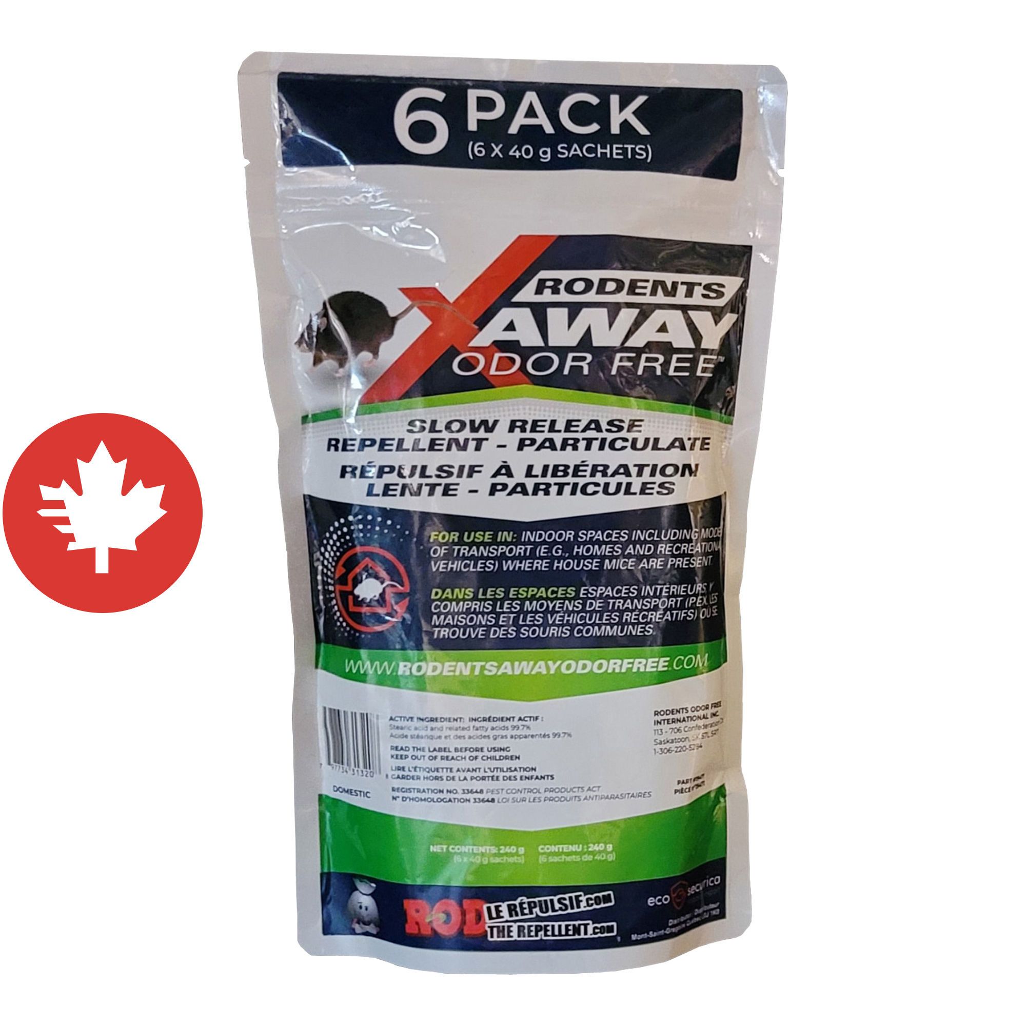 Rodents Away Slow Release Repellent 40 Gr 6/Pkg from ECO
