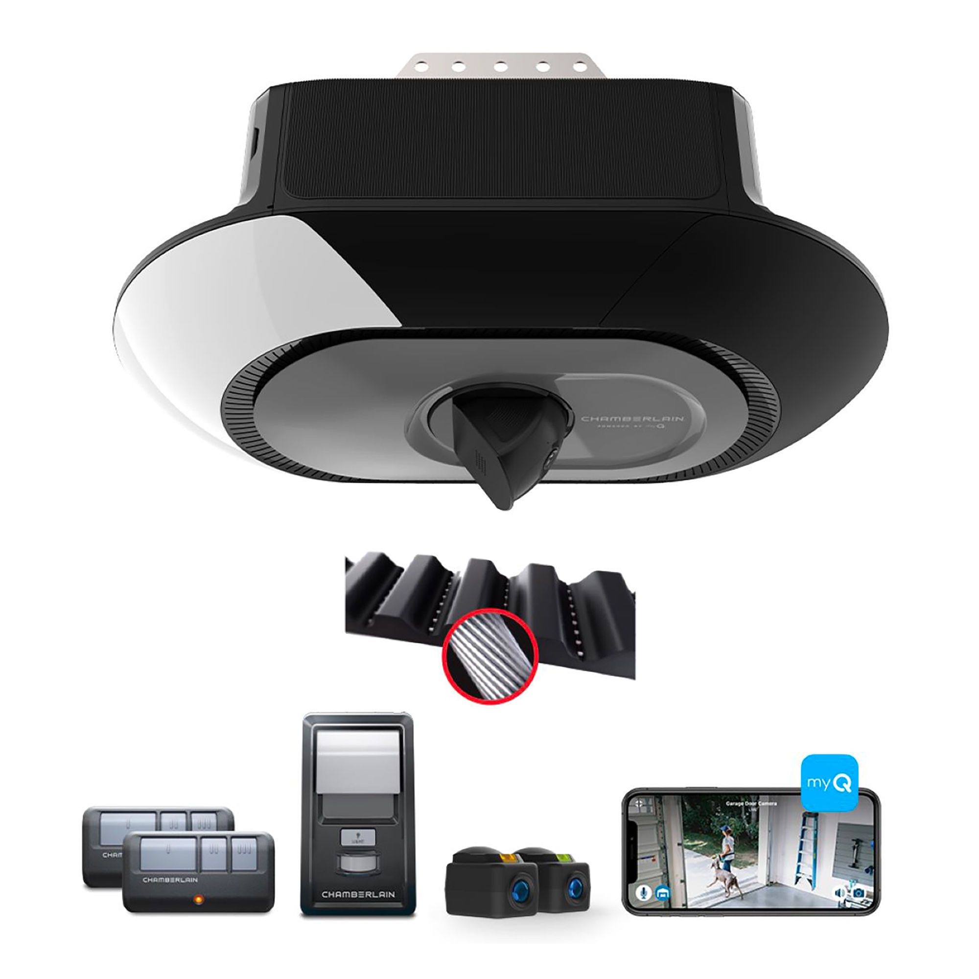 カメチャンページ Belt Garage Door Opener - Black from CHAMBERLAIN | BMR