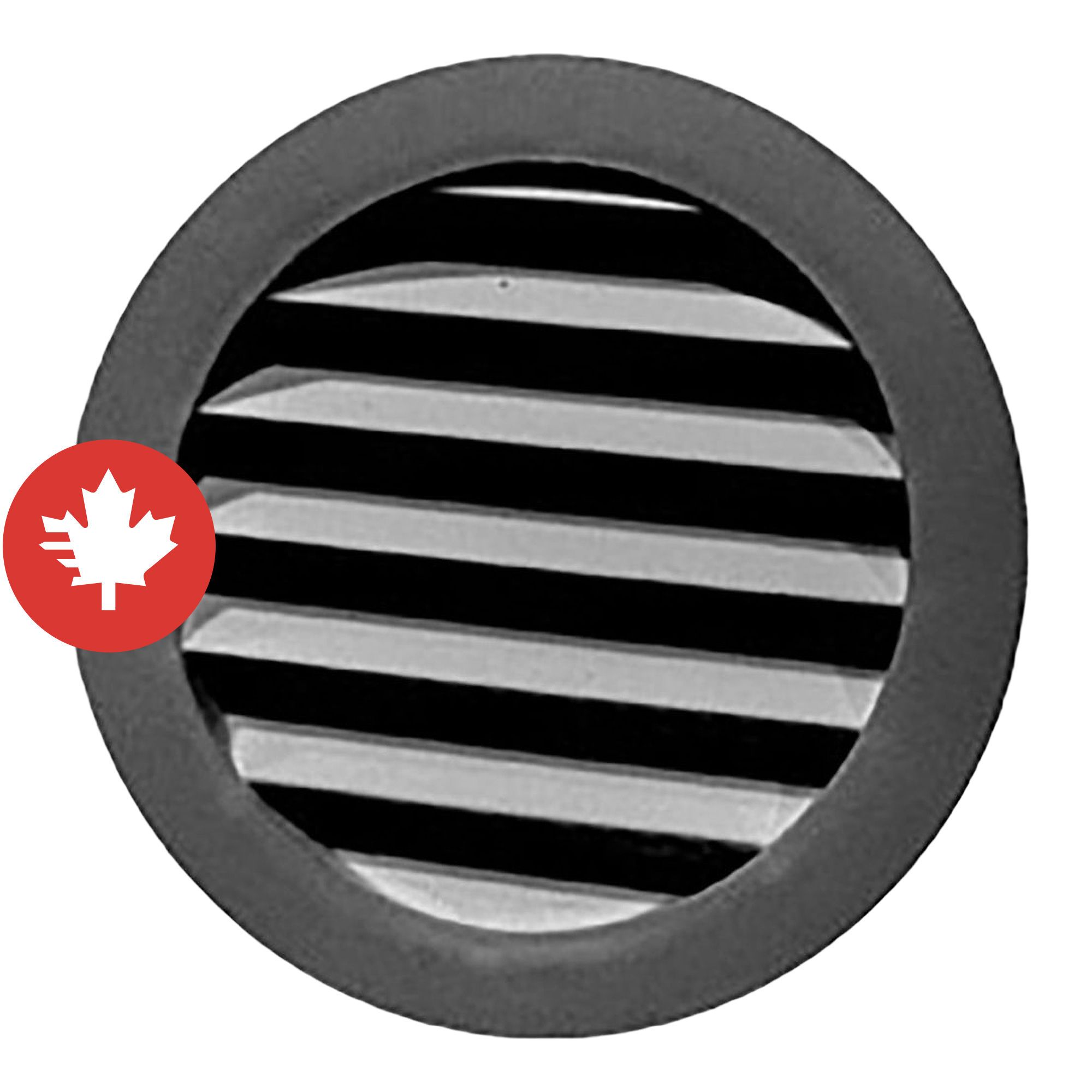 Plastic Round Mini Louvers - Black - 2
