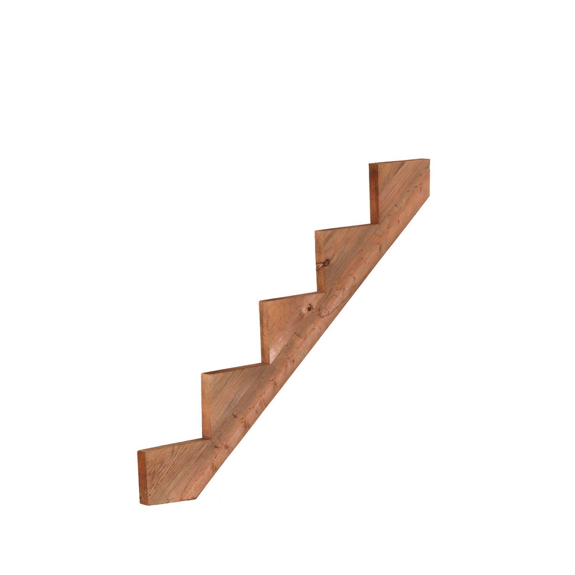 Limon d’escalier en bois traité brun, 4 marches (2'' x 12'')
