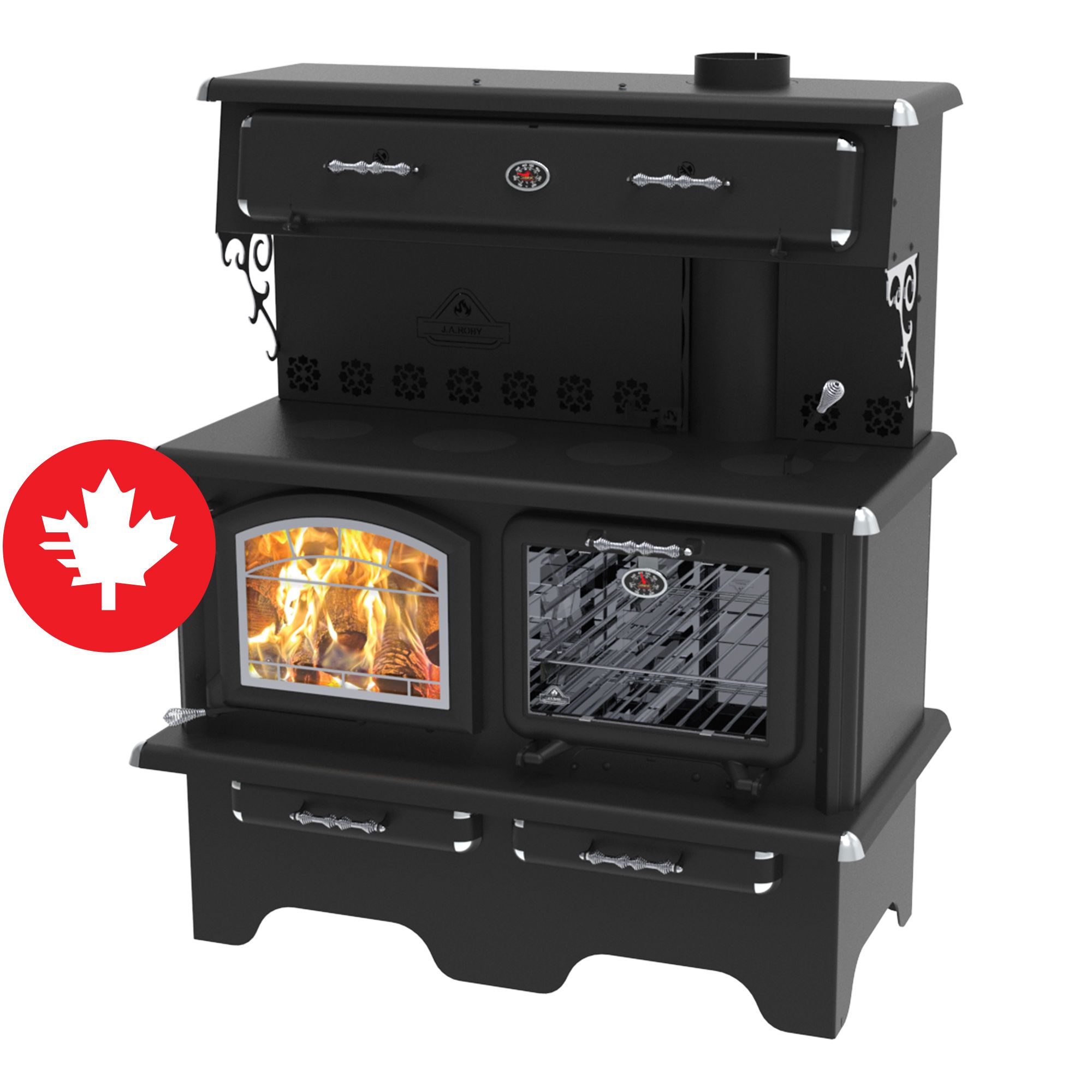 Cooker 3.0 Tor Wood Stove On Base - Metallic Black from J.A. ROBY