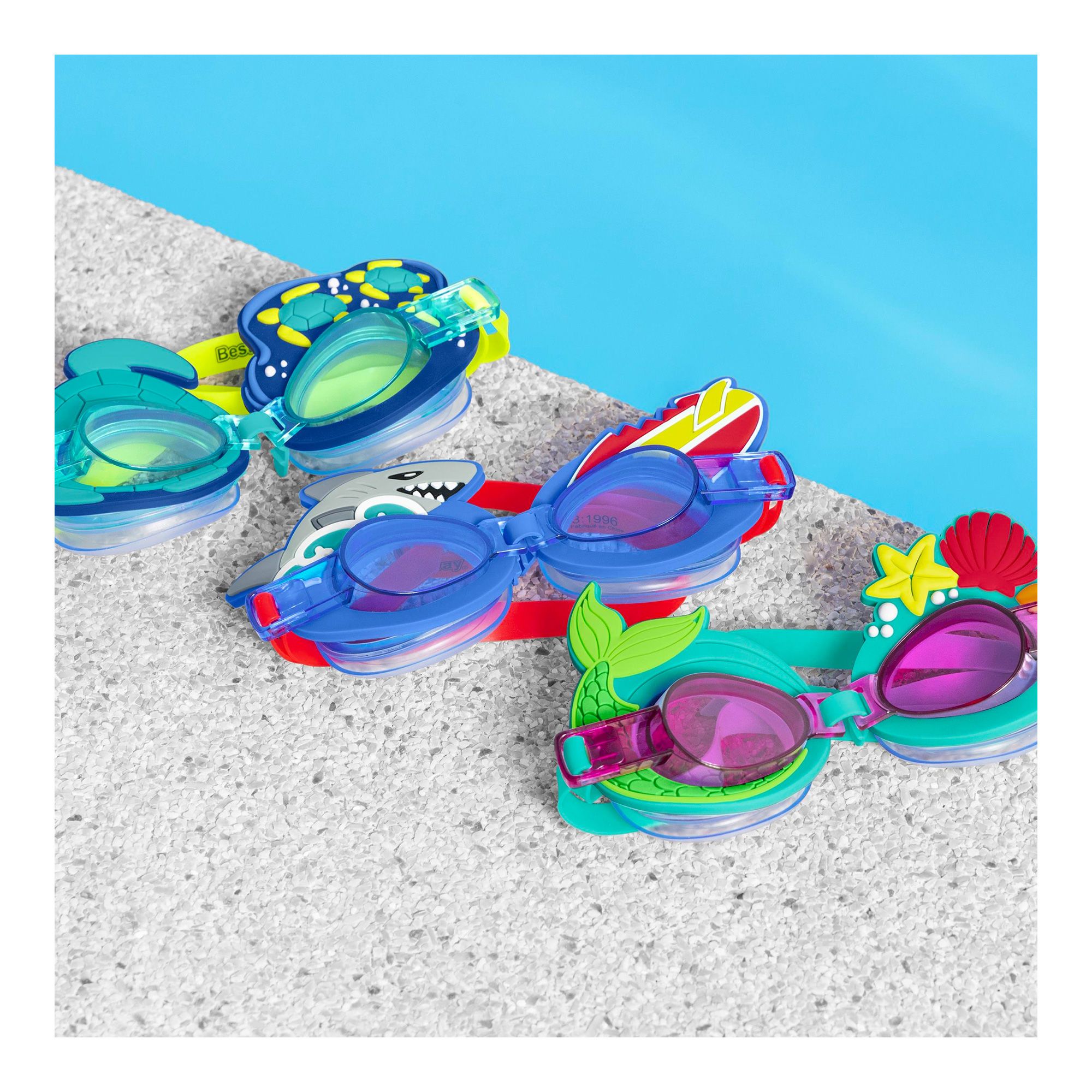 Lunettes De Natation Enfant Lobyoh Lot De 2 - Bleu & Rose - Neuf