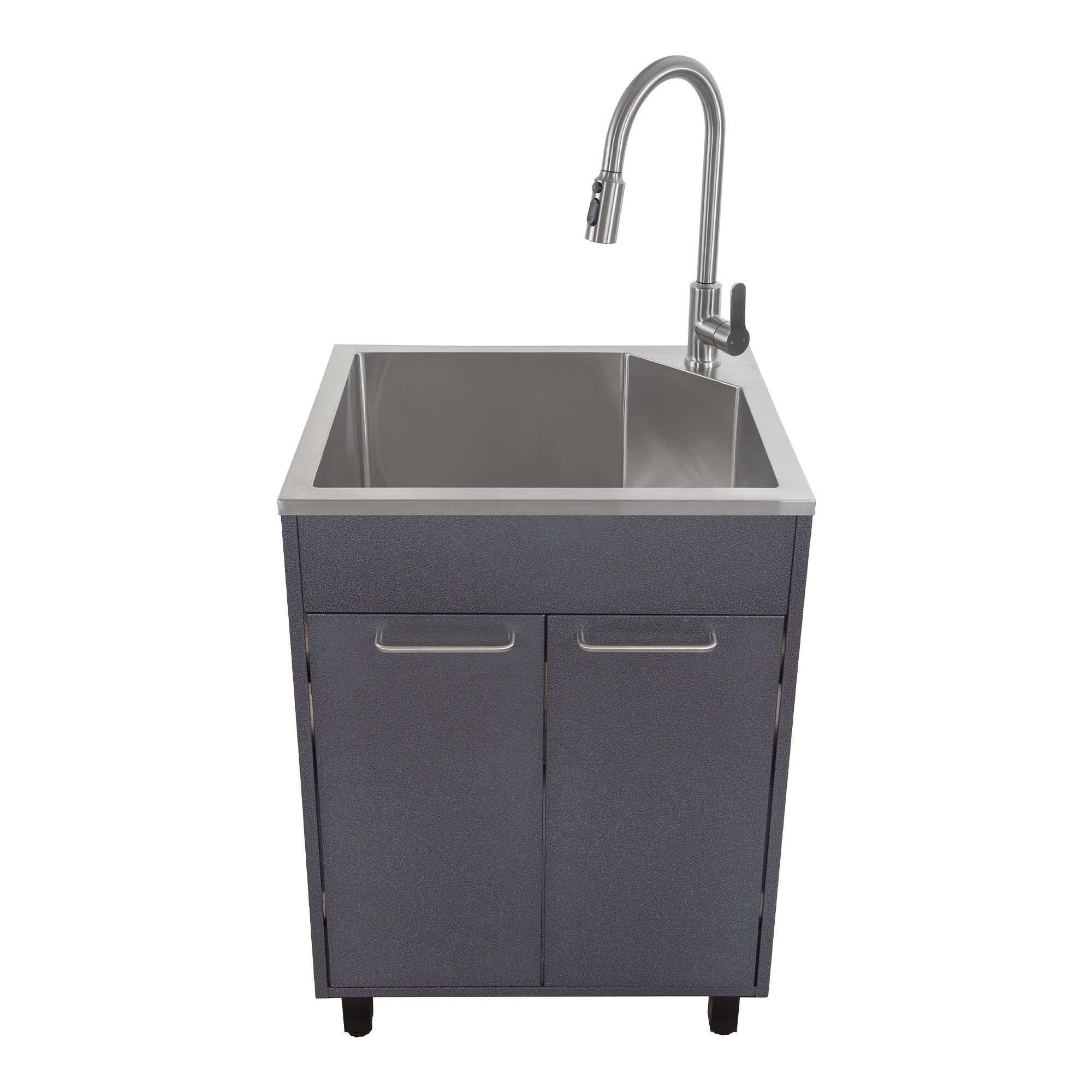 Large Utility Sink Ellipal Crypto Wallet Workbench With Drawers Stainless  Steel , Free Standing Single Bowl Commercial W/Workbench & Storage Shelf,  W/Hot & Cold Water Pipes & Faucet For Laundry Room, Farmhouse,