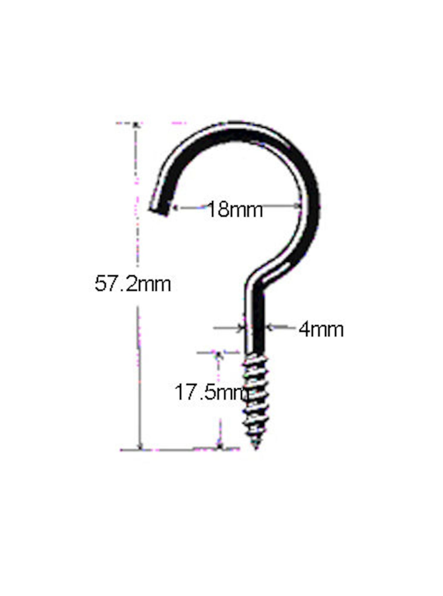 Screw Hook with Lag Thread 4 mm x 2 1/4" from ONWARD HARDWARE BMR