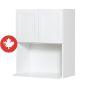 Caisson supérieur pour micro-ondes 2 portes, Shaker, blanc, 24" x 30" x 15 5/8"