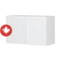 Caisson supérieur pour pôele 2 portes, Shaker, blanc, 30" x 18" x 12 1/2"
