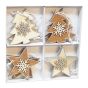 Wooden Hanging Ornement - White/Brown - 7.62 cm - 8/Pkg