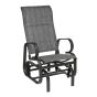 Calais Single Glider Chair - Aluminum Frame - Padded - Dark Grey