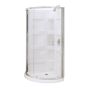 Douche ronde en coin, Charlotte, 34" x 34" x 76", blanc et chrome