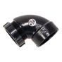 Coude 90˚ avec écrou ABS DWV, 1 1/2" x 1 1/2", écrou coulissant x fem., noir