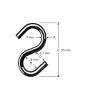 Crochet en forme de S, zinc, 8 mm x 1" x 3 mm