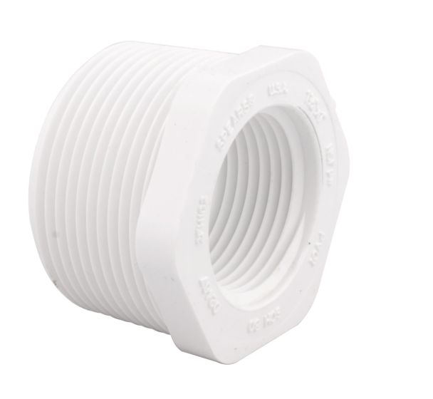 S40 PVC Threaded Bushing - 2" x 1 1/4"