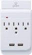 Multiprise murale avec 2 ports USB + support de téléphone