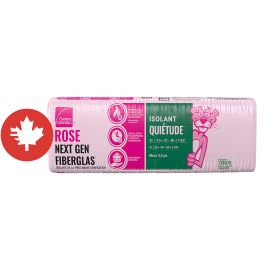 QuietZone Pink Next Gen Fiberglas Acoustic Insulation - Wood Stud - 15" x 48" x 3 1/2" - Covers 110 sq. ft