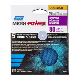 Norton Abrasive MeshPower Discs - 5" - Grit 80 - 10/Pkg