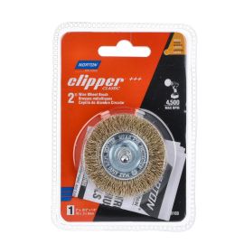 Flat metal brush coated with brass for steel Clipper Classic, 2" x 0.12" x 1/4", 4,500 rpm Max