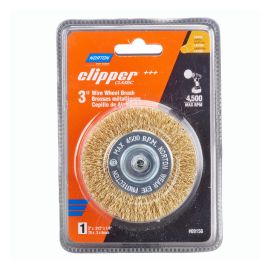 Clipper Classic Coarse Wire Crimp Brush Drill Mount - 1/4" x 3" - 4,500 Max RPM