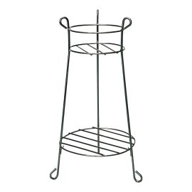 Round 2-Level Stand for Indoor or Outdoor Plants - 30" x 10" - Black