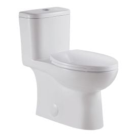 Toilette, cuvette allongée, Bali, monobloc à double chasse, blanc