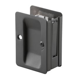 Recessed Rectangular Lock for Pocket Door - Black