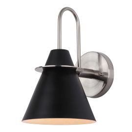 Vanity Wall Light &ndash; 1 Bulb &ndash; Piana &ndash; Black-Nickel - 7"