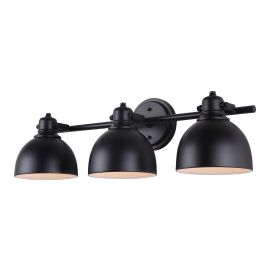 Vanity Wall Light &ndash; 3 Bulbs &ndash; Temarra &ndash; Black &ndash; 25"