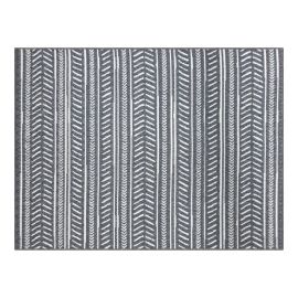 Tapis extérieur Otto, tissé plat, 78,7" x 94,5", gris foncé