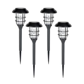 Solar LED Stake Lights - Black - 4/Pkg
